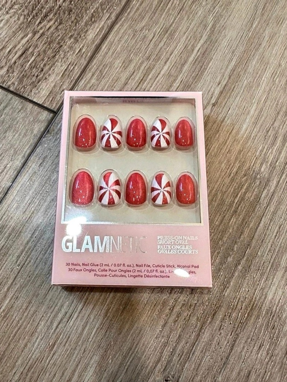 GLAMNETIC Candy Crush Press-On Nails Red & White